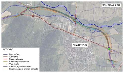 Plan de la déviation de Châtenois