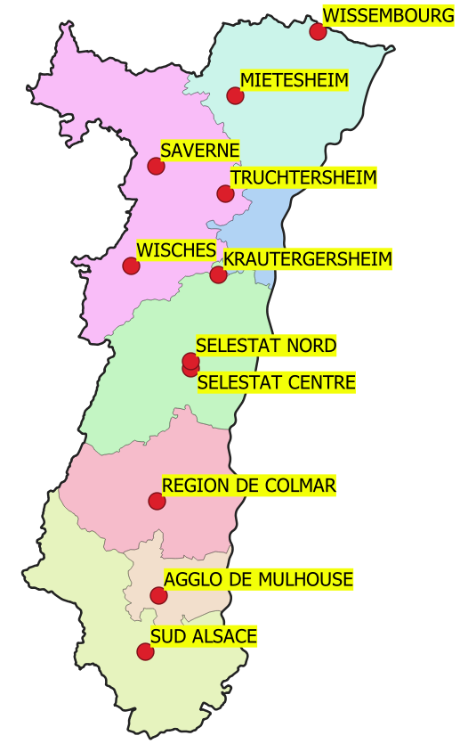 Carte des points de retrait