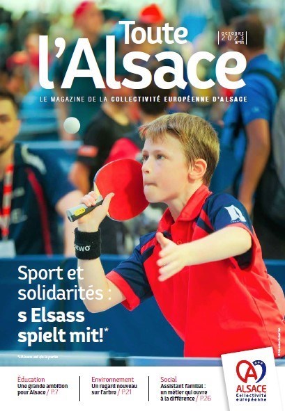 Couverture du magazine Toute l'Alsace - Octobre 2023 (un joueur de tennis de table)
