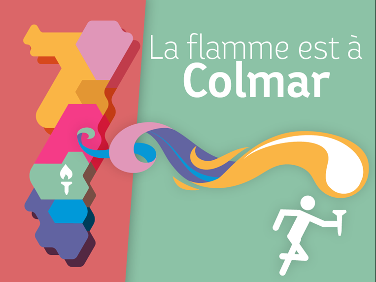 Flamme olympique à Colmar