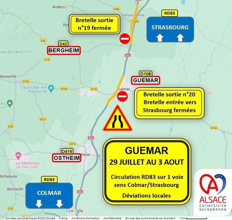 Plan des travaux du 29 Juillet au 3 août