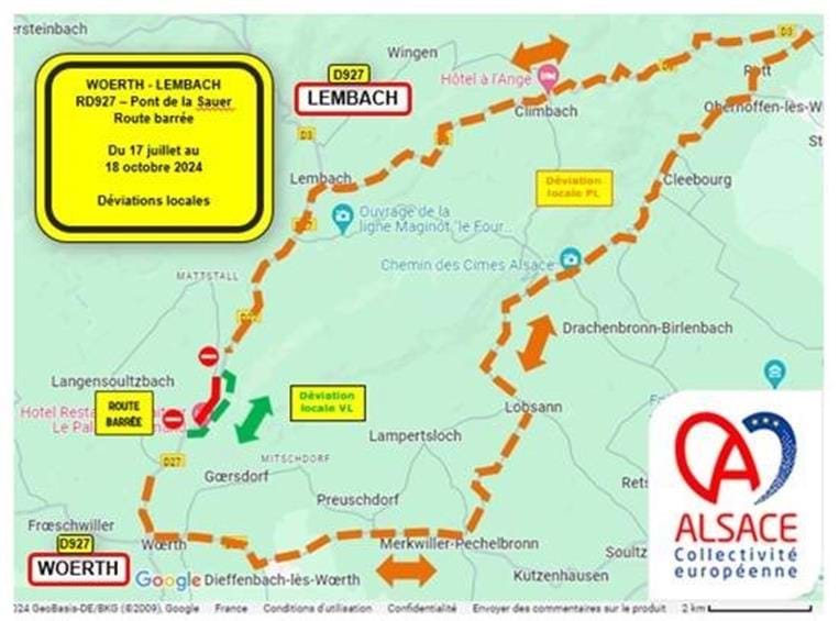 Travaux sur ouvrage d’art entre Woerth et Lembach