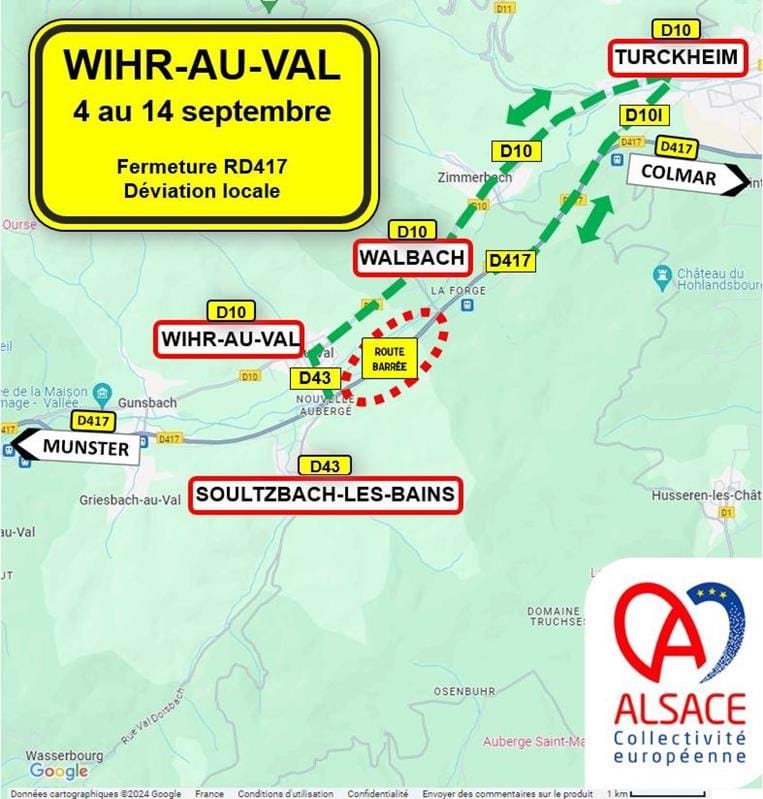Travaux à Wihr-au-Val du 4 au 14 septembre