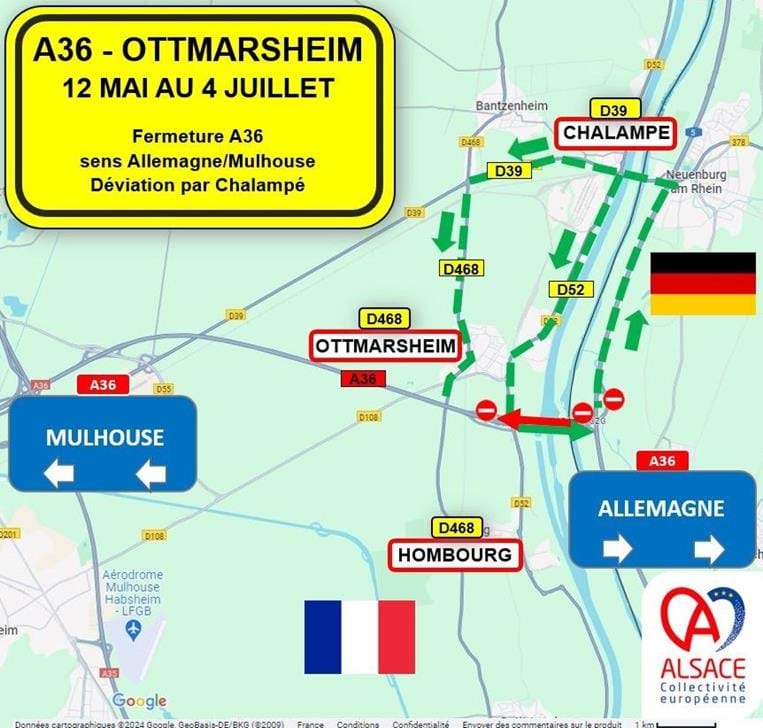 Travaux A36 à Ottmarsheim