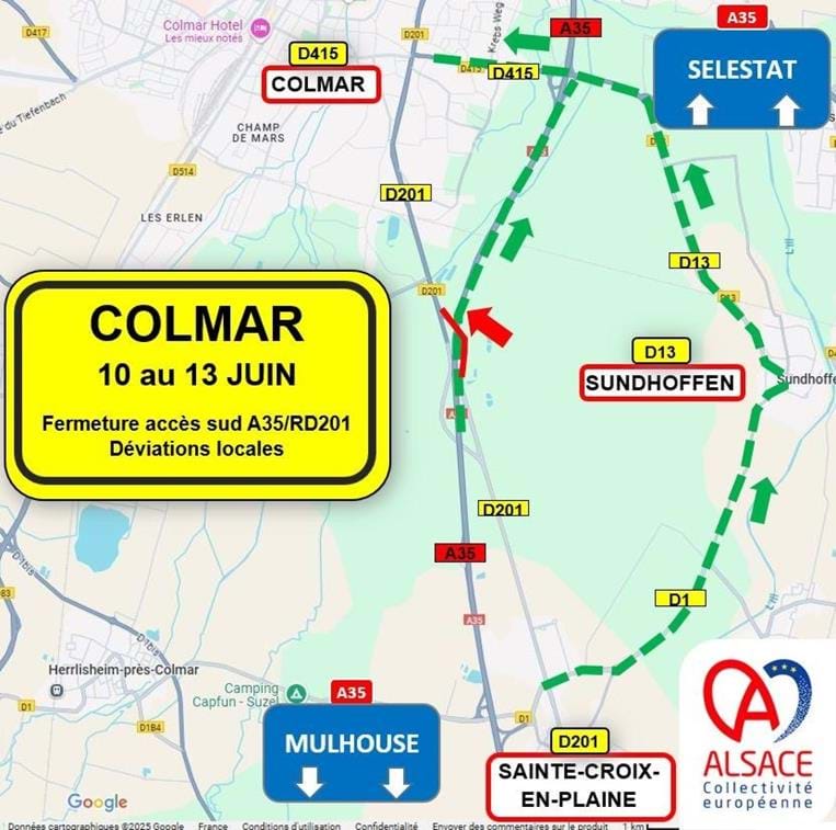 Travaux accès sud de Colmar