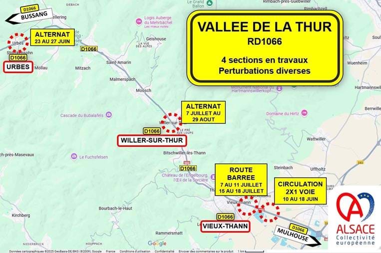 Travaux dans la Vallée de la Thur