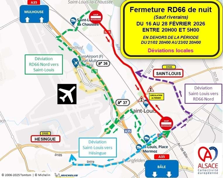 Travaux de nuit du 16 au 28 février